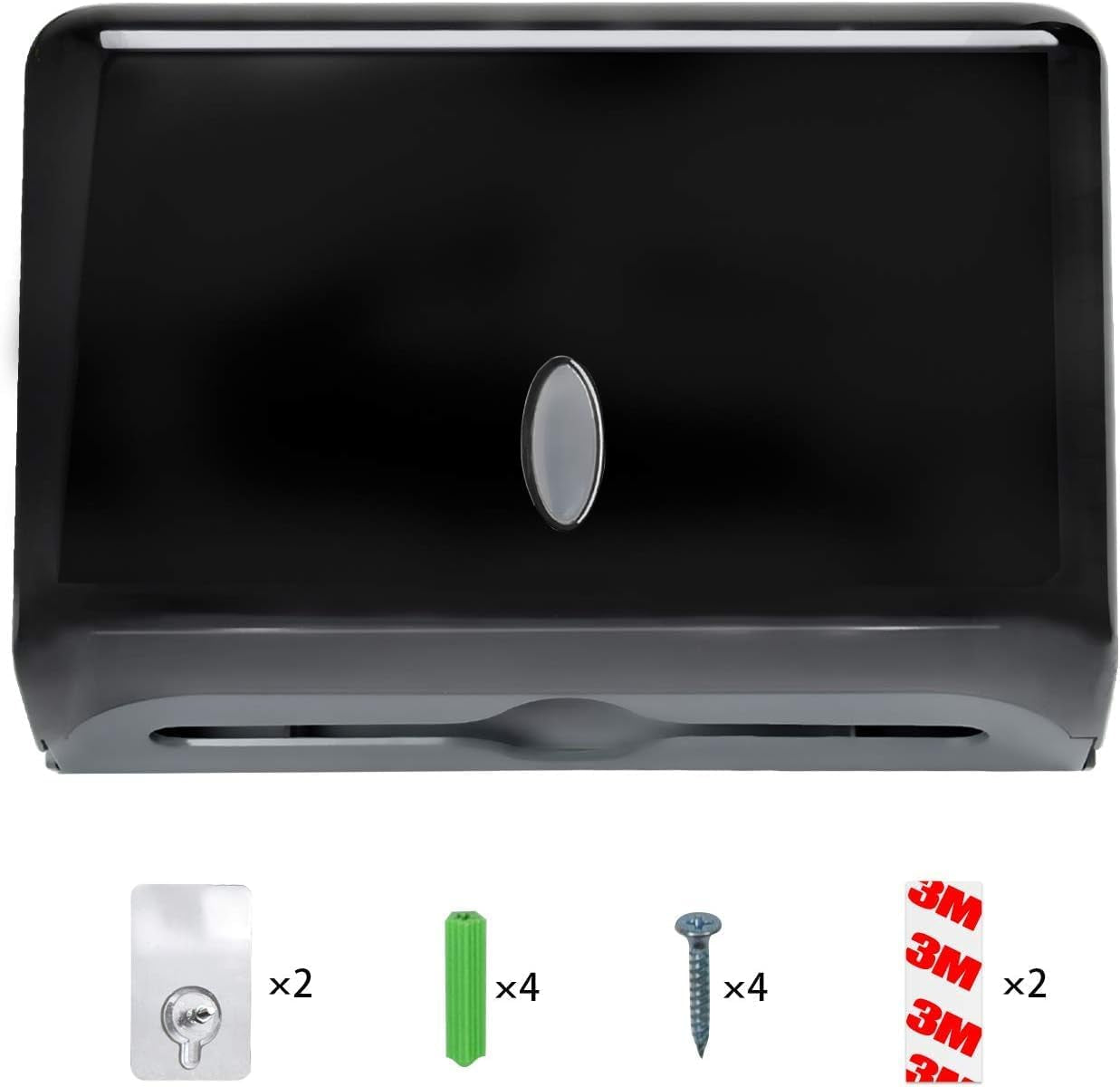 Paper Towel Dispensers, Commercial Toilet Tissue Dispensers Wall Mount Paper Towel Holder C-Fold/Multifold Paper Towel Dispenser for Bathroom, Kitchen(Black)