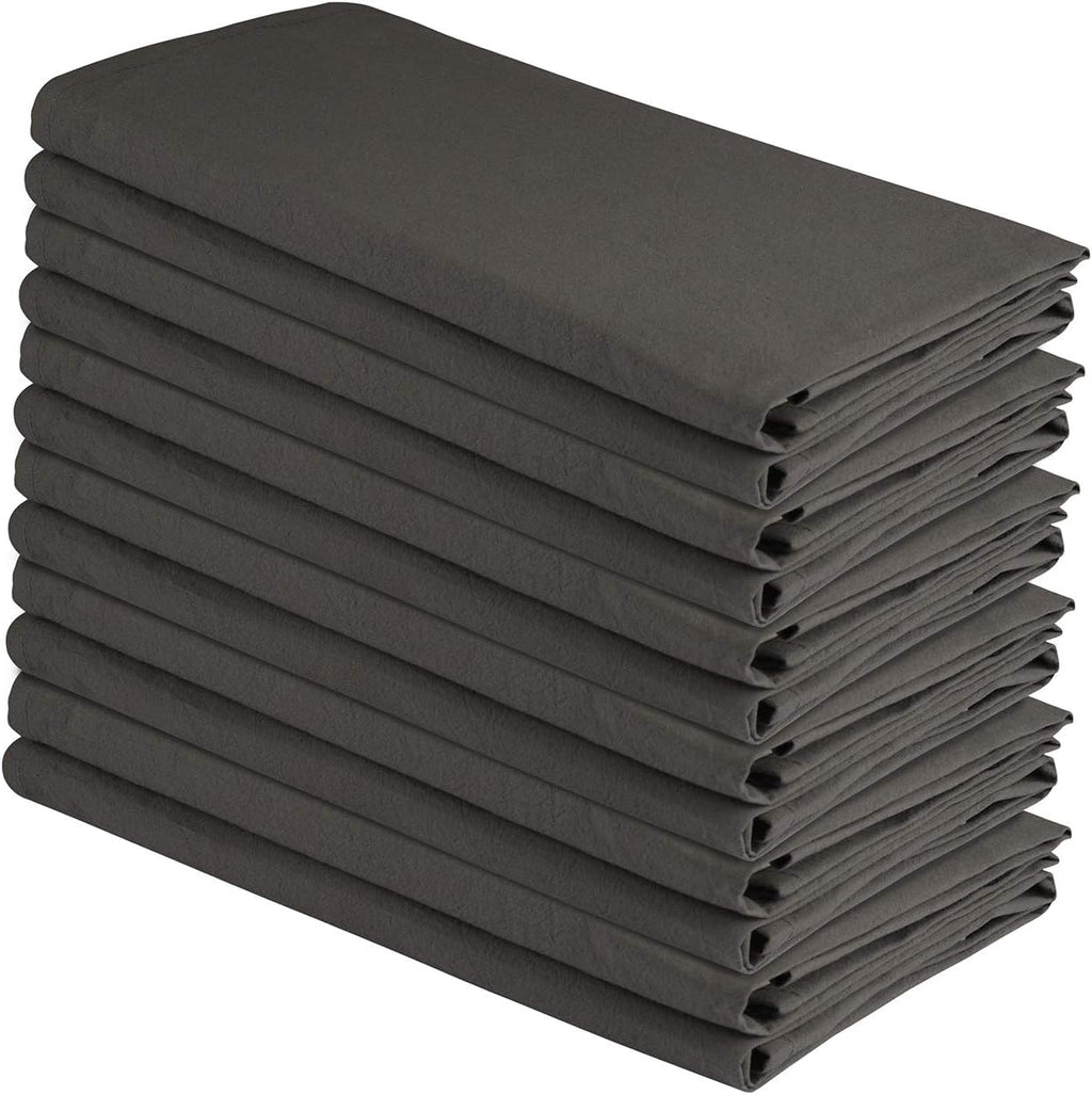 100% Cotton Flour Sack Towels – 12 Pack, 27X27 Inches, Grey, Lint-Free, Pre-Washed, Hemmed Edges – Reusable Kitchen Towels for Cleaning, Embroidery, Printing & Crafts - Grey