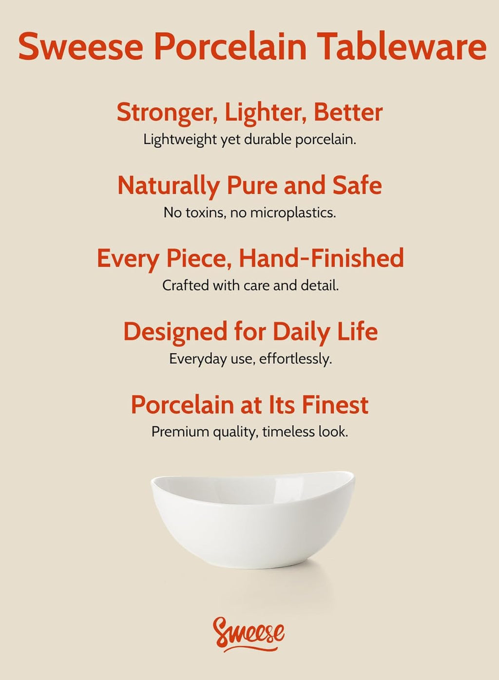 18 Oz Medium White Porcelain Bowls - Set of 6 Cereal, Soup, Rice & Salad Bowls, Ceramic Serving Bowls for Everyday Use