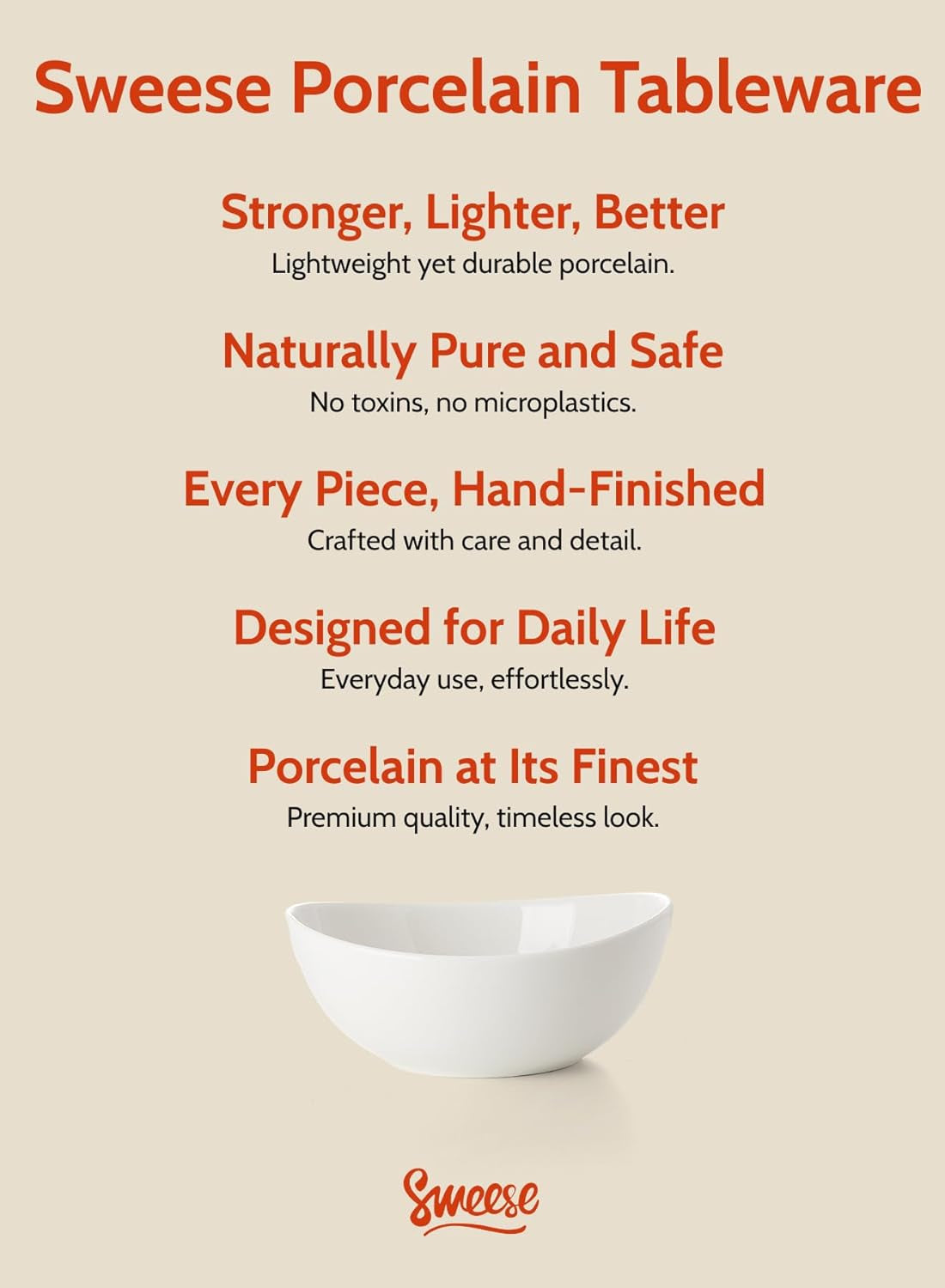 18 Oz Medium White Porcelain Bowls - Set of 6 Cereal, Soup, Rice & Salad Bowls, Ceramic Serving Bowls for Everyday Use