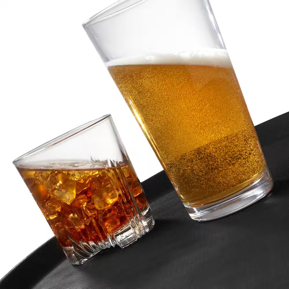 14 In. X .75 In. round Plastic Non-Slip Serving Trays, Black-Nsf Food Service (Set of 4)