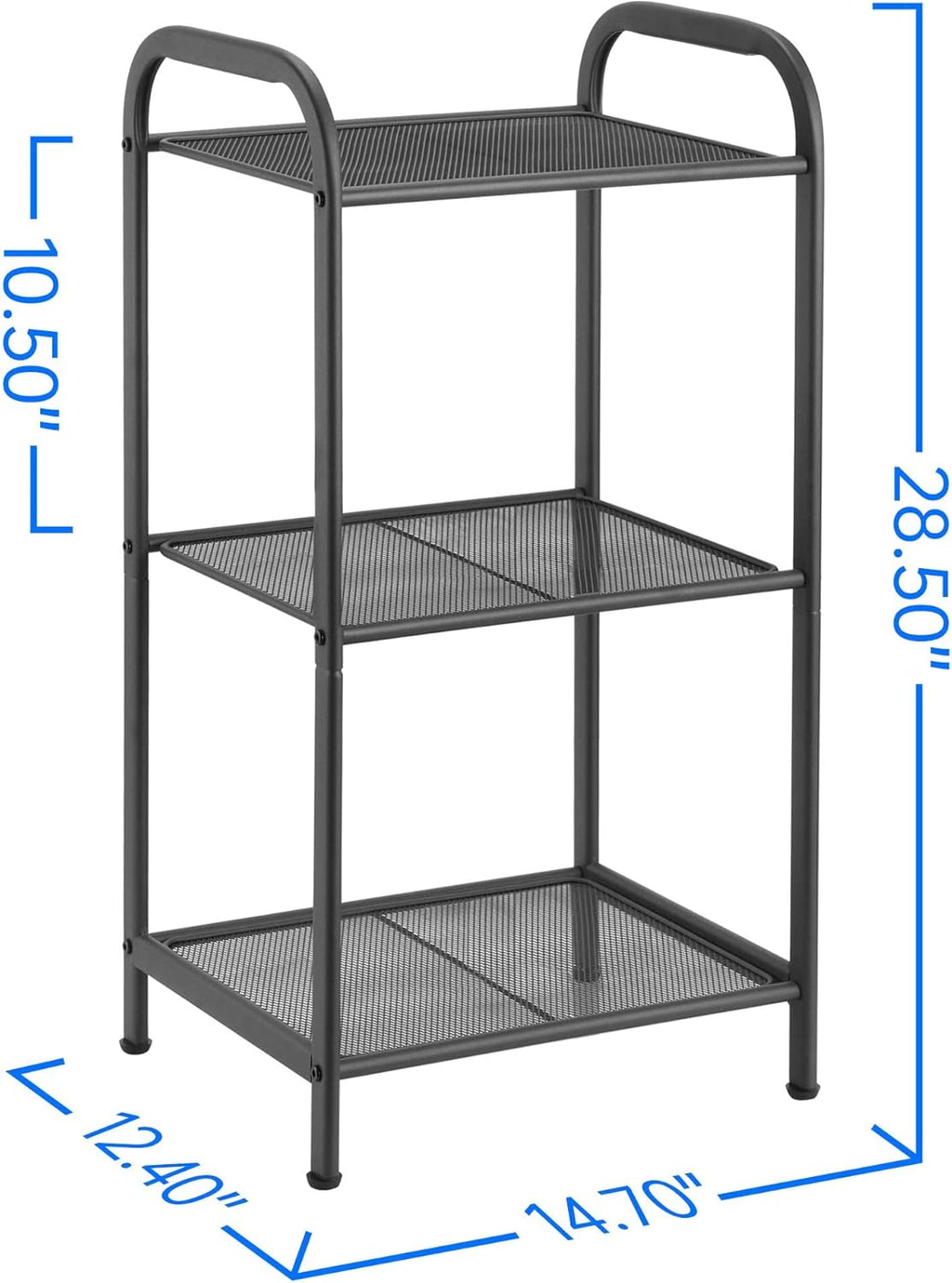 Storage Rack with Shelf,Industrial Style Extendable Plant Stand, Standing Shelf Units for Kitchen, Bathroom, Office,Living Room, Balcony, Kitchen (Charcoal Gray, 3 Tier)