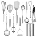 Stainless Steel Cooking Utensils Set 11Pcs Kitchen Utensils Set with Holder For