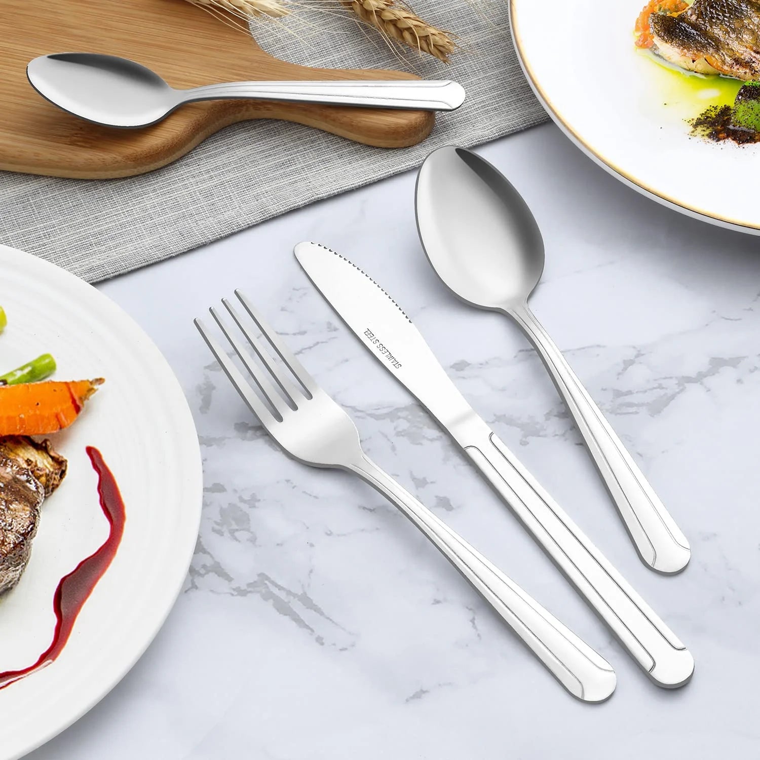 36 Pieces Forks Set, 8.2" Stainless Steel Dinner Forks Silverware, Pattern Design Mirror Polished Flatware Forks Dishwasher Safe, Table Forks Use for Home, Kitchen or Restaurant