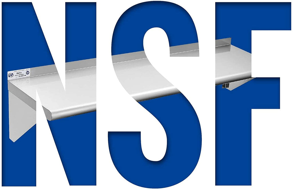 Hally Stainless Steel Shelf 12 X 60 Inches 315 Lb, NSF Commercial Wall Mount Floating Shelving for Restaurant, Kitchen, Home and Hotel