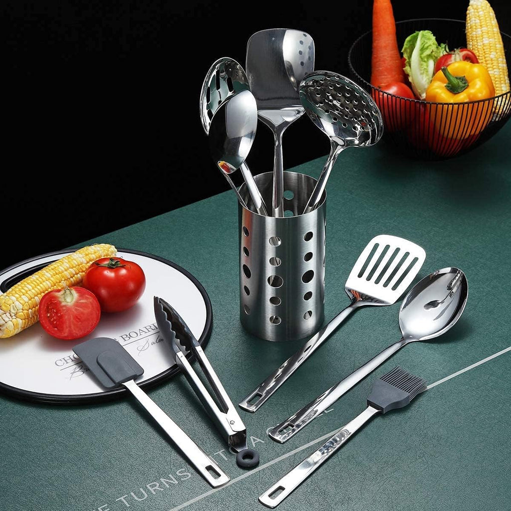 Stainless Steel Cooking Utensils Set, Berglander 13 Pieces Kitchen Utensils Set,