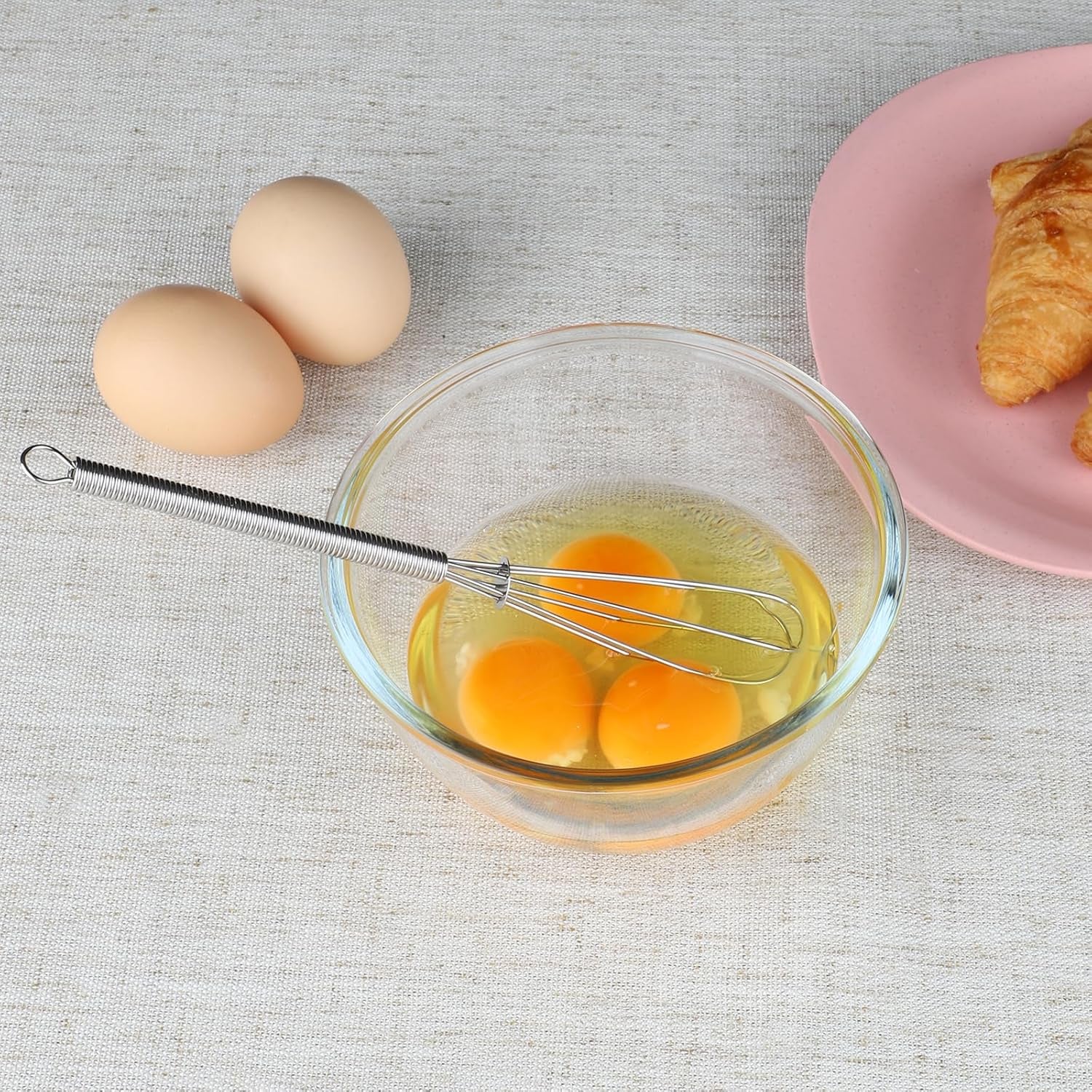 4 Pieces Stainless Steel Whisks Set Wire Whisk Balloon Whisk Egg Beater Kitchen Utensils for Stirring, Beating, Blending