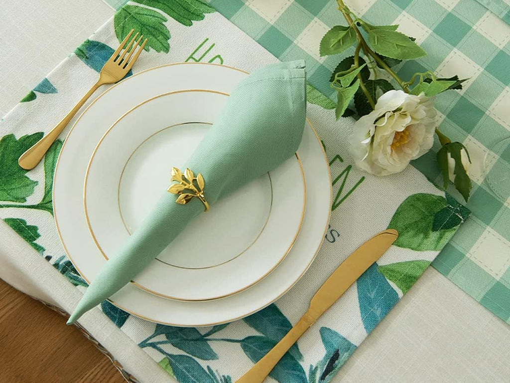 Seafoam Green Cloth Napkins Set of 12,18 X 18 Inch,100% Cotton Dinner Napkins,Mint Green Table Decor, Soft, Comfortable and Reusable.(Sage)