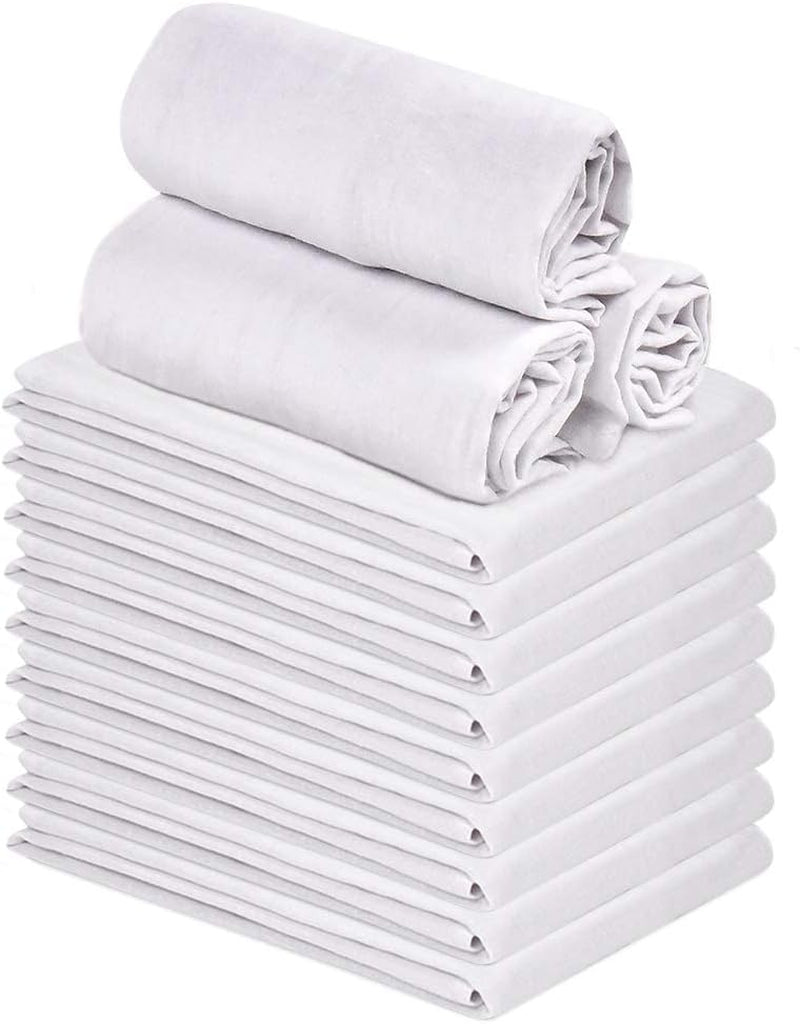 Flour Sack Towels – White Kitchen Dish Towels – 12 Pack – 28 X 28 Inches – Soft Absorbent Tea Towel – 100% Cotton Ring Spun Bar Towels – Lint Free