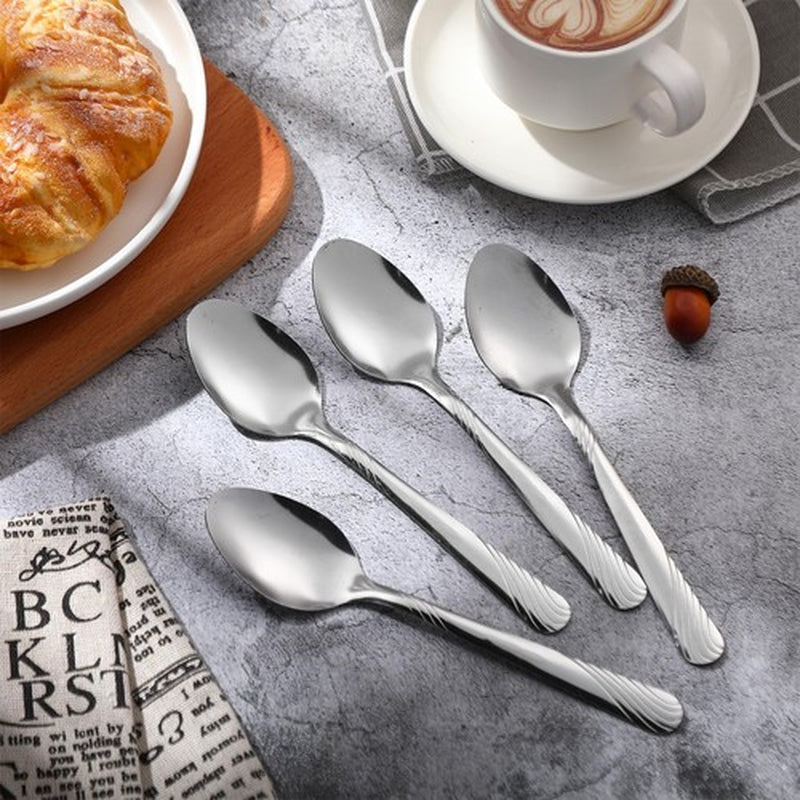 200 Pcs Dinner Spoons Set 6.7 Inches Stainless Steel Spoons Bulk Spoons Silve