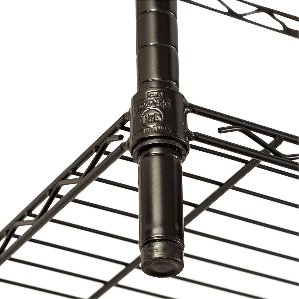 3-Tier Heavy Duty Adjustable Shelves, Metal Storage Rack with 250-Lb Shelf Capacity, Black, 14" W X 24" L X 30" H