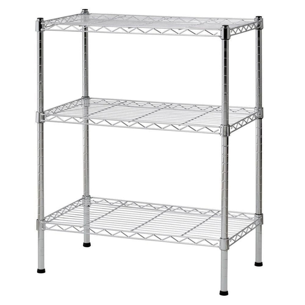 3 Tier Wire Shelving Rack Unit Storage Adjustable Metal Shelf, Capacity for 198 Lbs