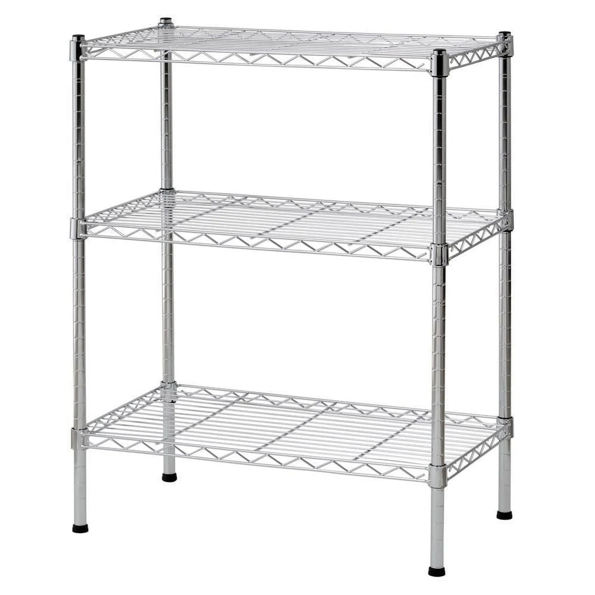 3 Tier Wire Shelving Rack Unit Storage Adjustable Metal Shelf, Capacity for 198 Lbs