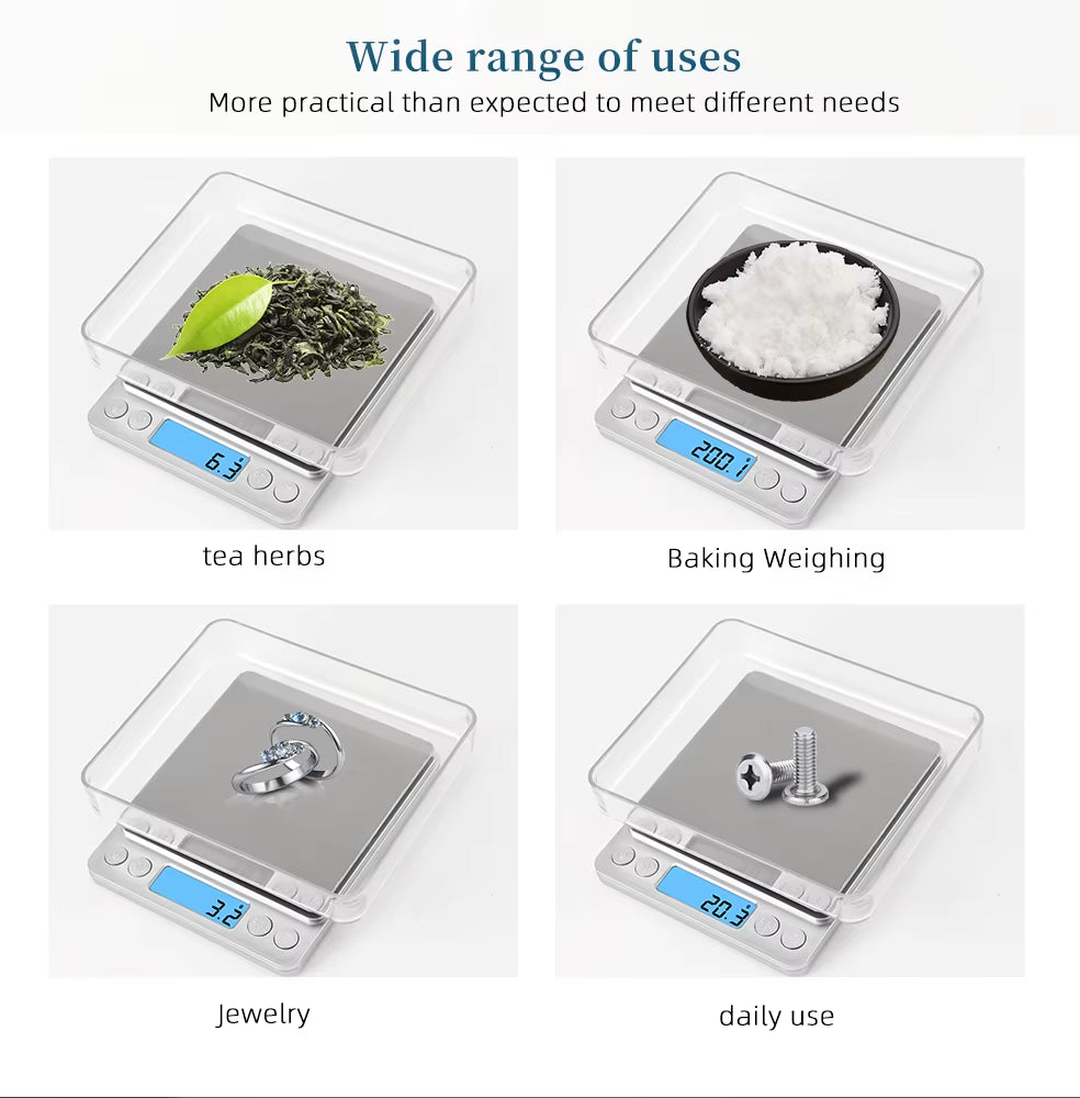 3000G 0.1G Electronic Scale LCD Display Mini Digital Jewelry 3Kg Weighing Scale Kitchen Scales Balance
