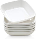Porcelain 8-Inch Square Dinner Plates, Pasta Salad Bowls, Set of 6, White