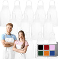 12 Pack Bib Apron - Unisex White Aprons, Machine Washable Aprons for Men and Women, Kitchen Cooking BBQ Aprons Bulk (Pack of 12, No Pockets, White)