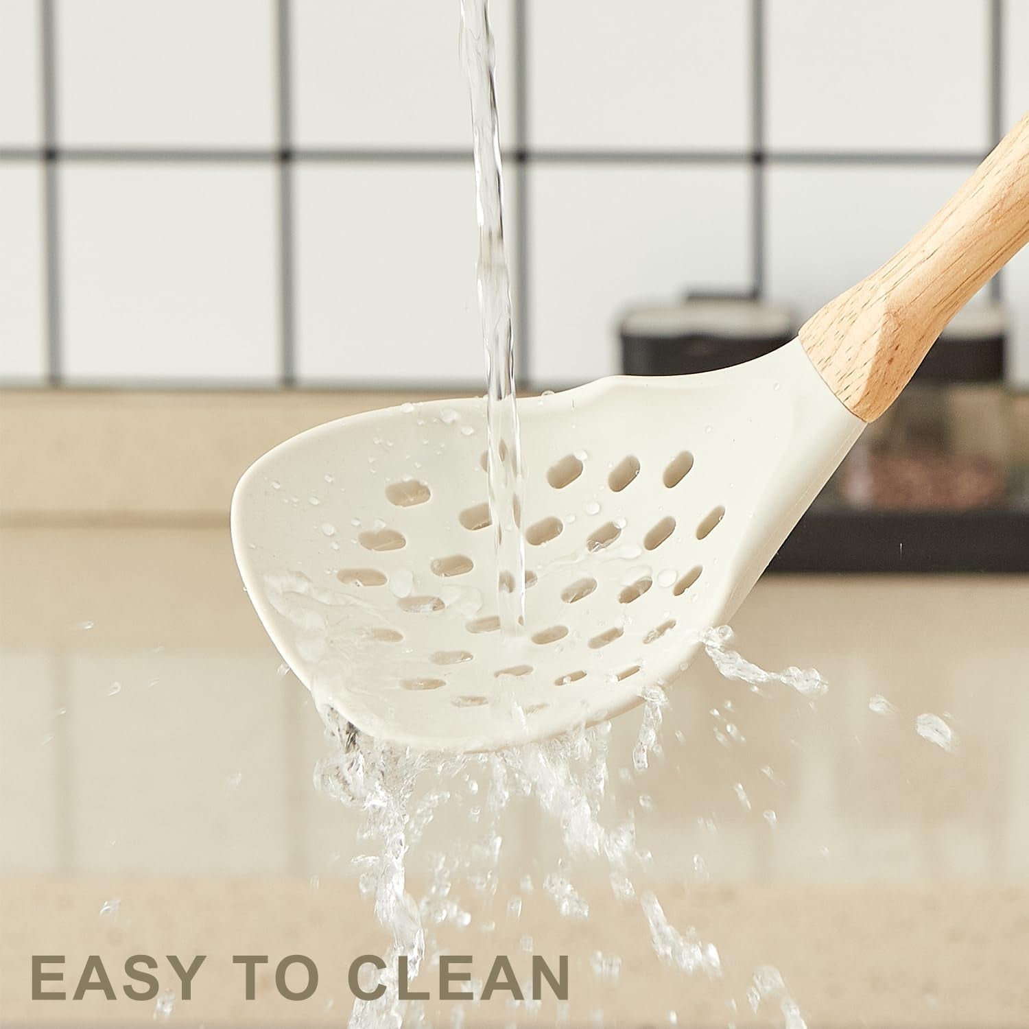 Kitchen Utensils Set - 34 PCS Non-Stick Silicone Cooking Utensils Set with Woode