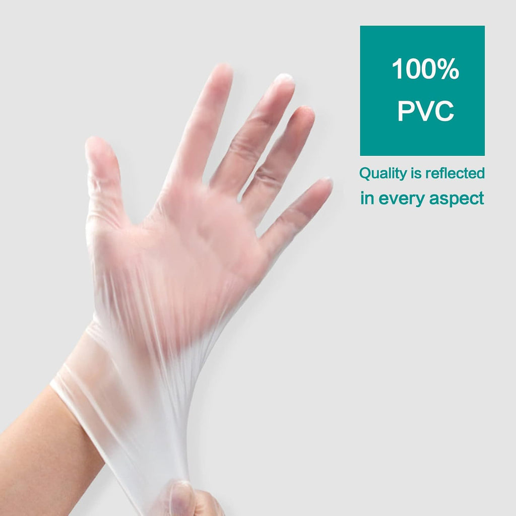 Clear Vinyl Food Safe Disposable Gloves Latex Free Powder Free for Food Prep Handling Cooking Cleaning
