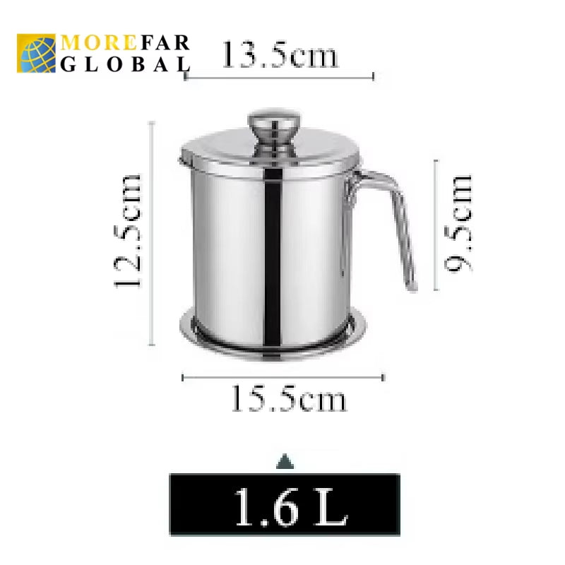 2L Kitchen Cooking Tool Oil Filter Storage Can Grease Strainer Pot Oil Strainer Container Restaurant Dispenser Kitchen Supplies
