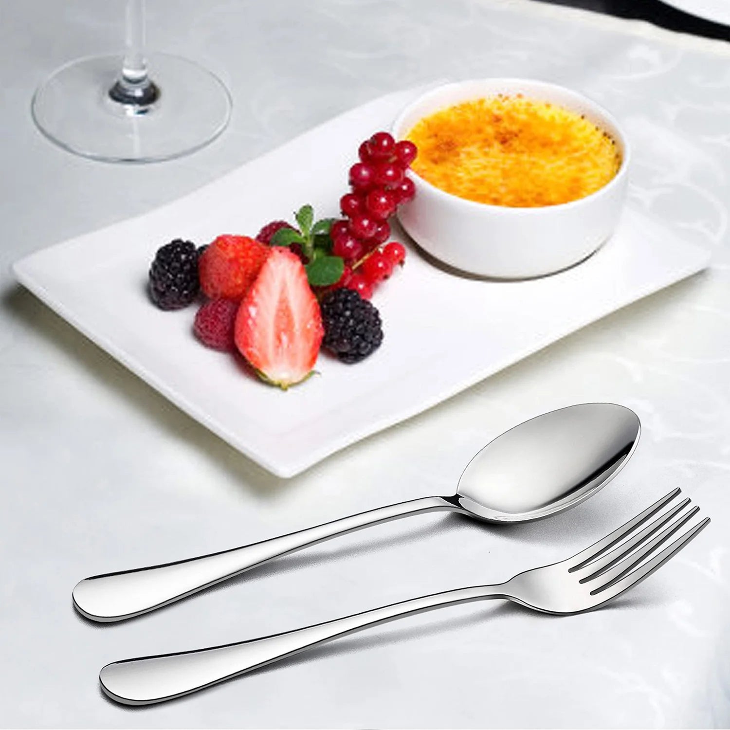 24-Piece Forks and Spoons Silverware Set, Stainless Steel Dinner Spoons and Forks Flatware Set, Heavy Duty & Mirror Polished