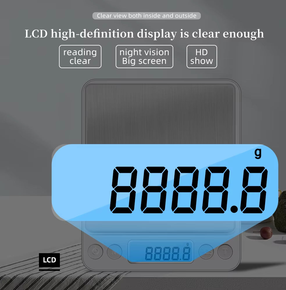 3000G 0.1G Electronic Scale LCD Display Mini Digital Jewelry 3Kg Weighing Scale Kitchen Scales Balance