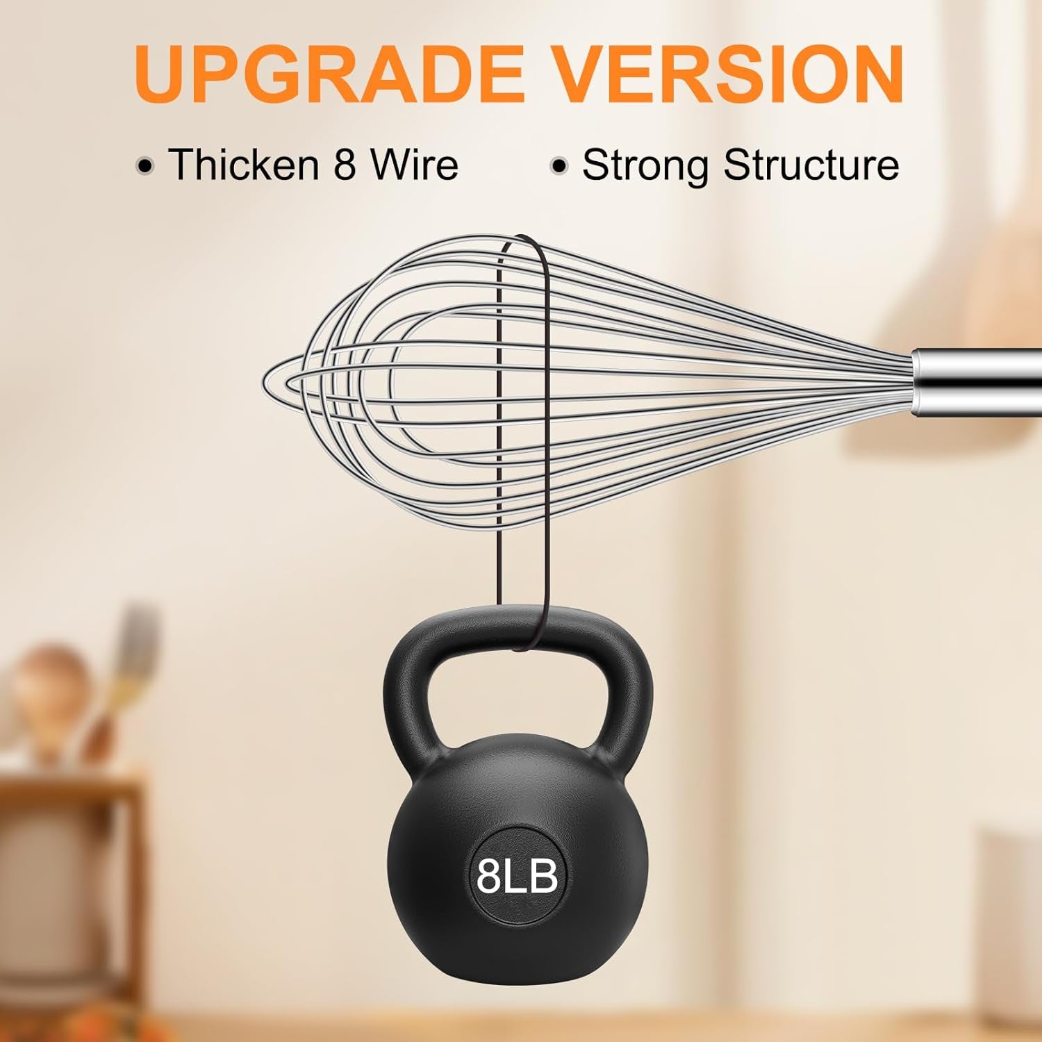 4 Pieces Stainless Steel Whisks Set Wire Whisk Balloon Whisk Egg Beater Kitchen Utensils for Stirring, Beating, Blending