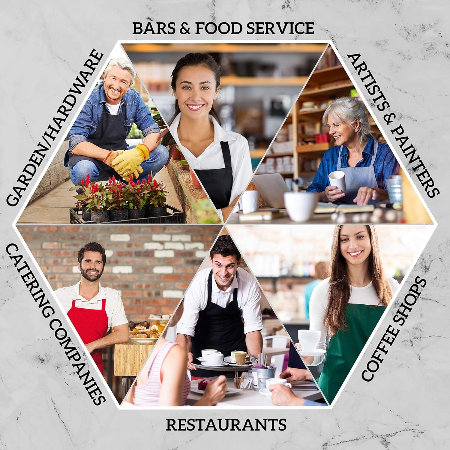 12 Pack Bib Apron - Unisex White Aprons, Machine Washable Aprons for Men and Women, Kitchen Cooking BBQ Aprons Bulk (Pack of 12, No Pockets, White)