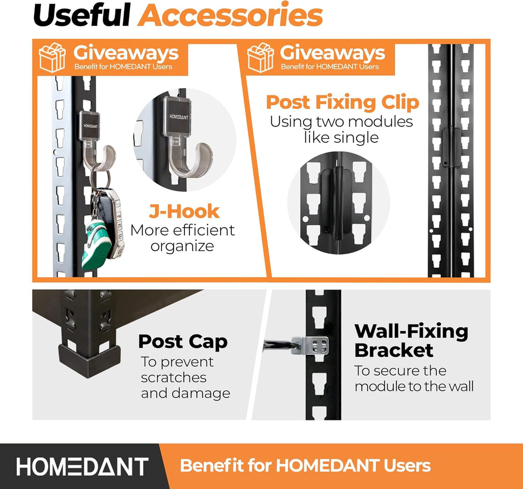 5 Tier Storage Shelves Adjustable Laminated Boltless Garage Metal Shelving Unit Heavy Duty Utility Rack Shelf Warehouse Pantry Closet Kitchen (2, (S) 28" W, Black)