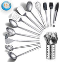 Stainless Steel Cooking Utensils Set, Berglander 13 Pieces Kitchen Utensils Set,