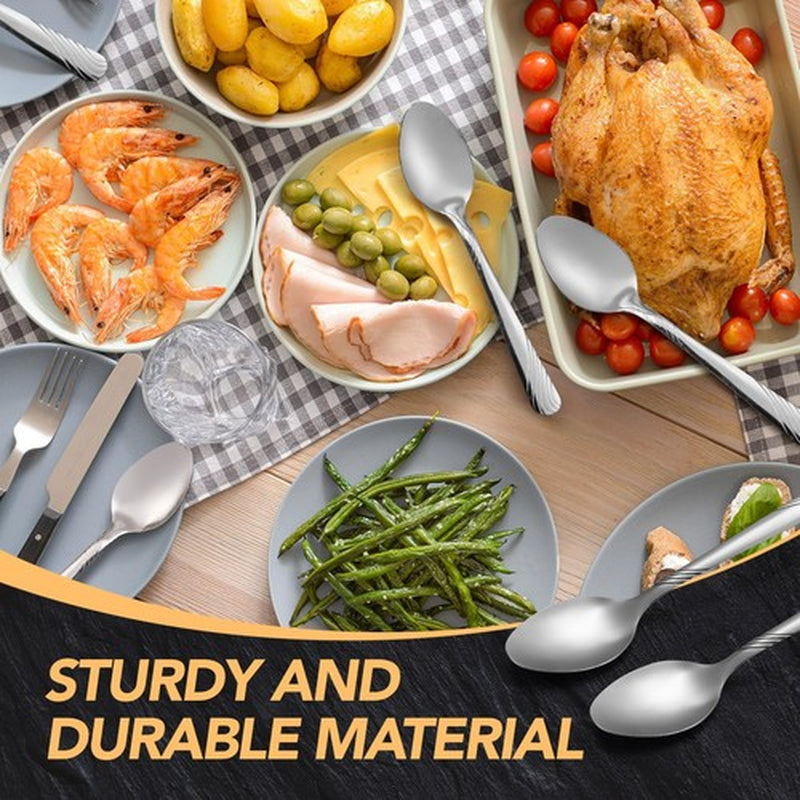 200 Pcs Dinner Spoons Set 6.7 Inches Stainless Steel Spoons Bulk Spoons Silve