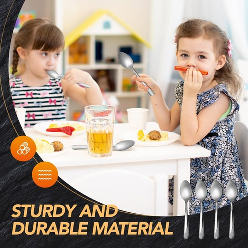 200 Pcs Dinner Spoons Set 6.7 Inches Stainless Steel Spoons Bulk Spoons Silve