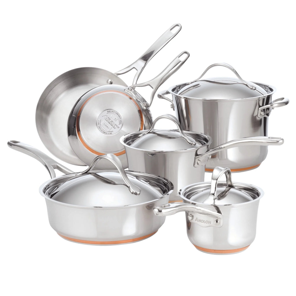 Nouvelle Copper Stainless Steel 10-Piece Cookware Set