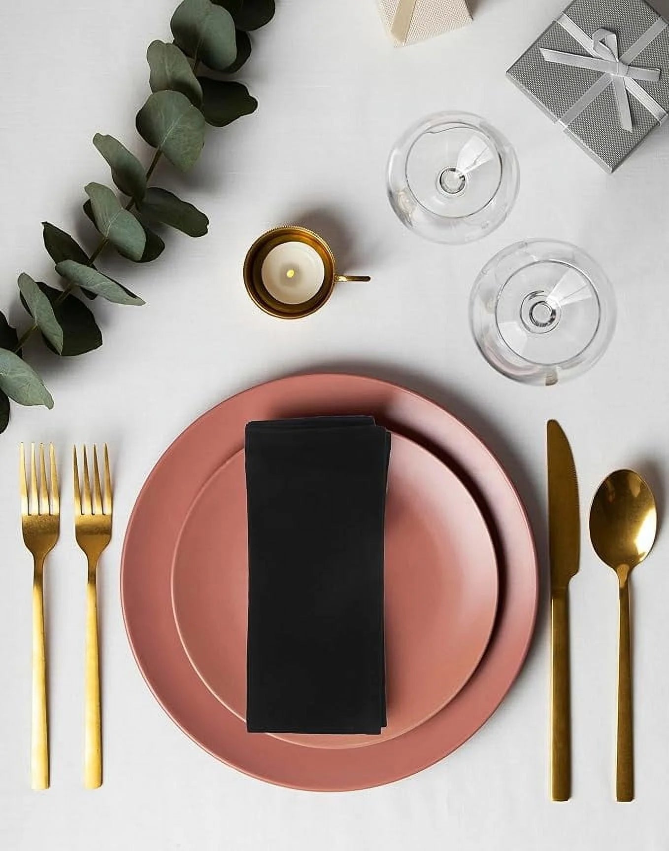 Blackcloth Napkins Set of 6 18X18 Inch Cotton Dinner Napkins - Washable Soft Premium Hotel Quality Reusable Napkins Perfect Table Napkins for Family Dinners