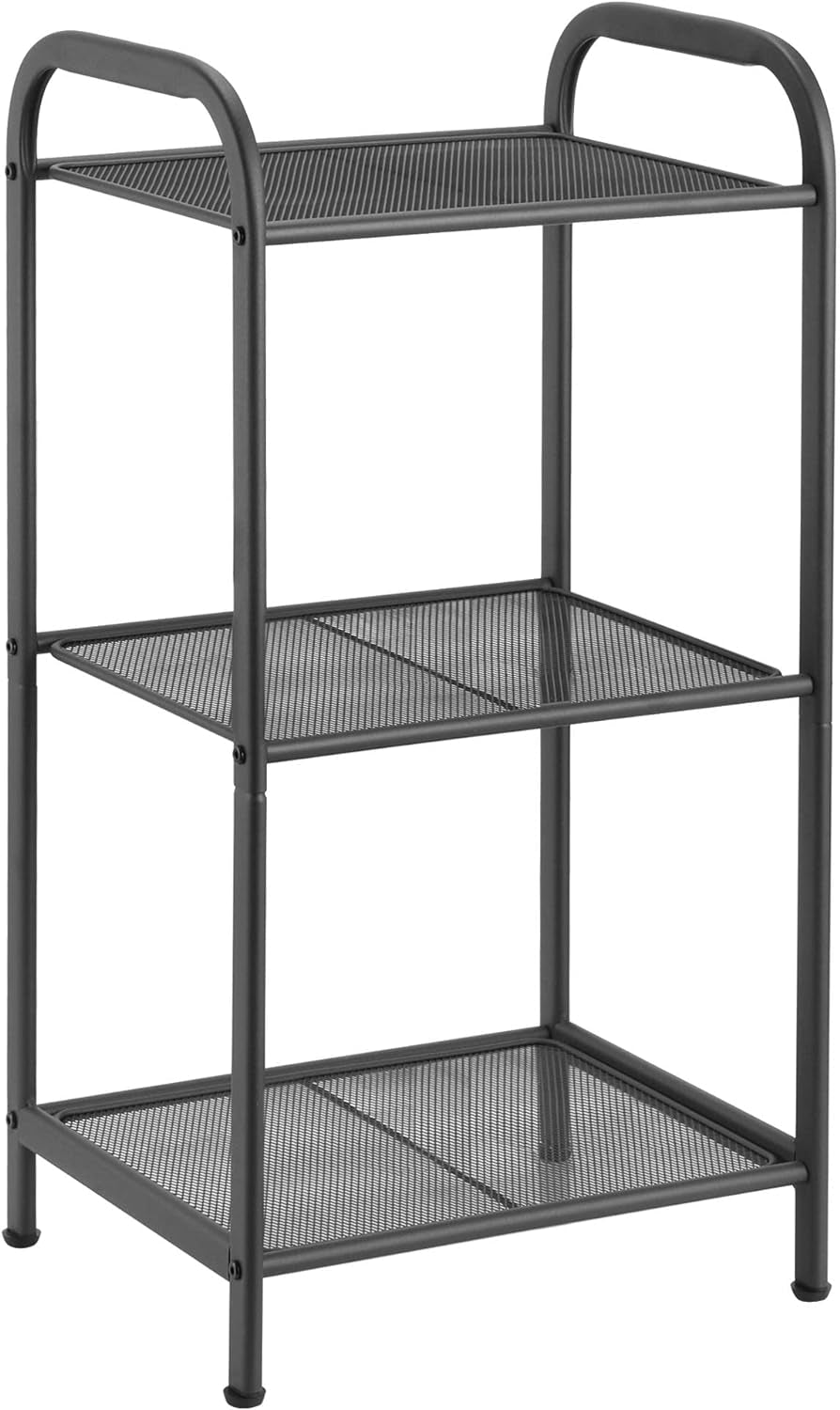 Storage Rack with Shelf,Industrial Style Extendable Plant Stand, Standing Shelf Units for Kitchen, Bathroom, Office,Living Room, Balcony, Kitchen (Charcoal Gray, 3 Tier)