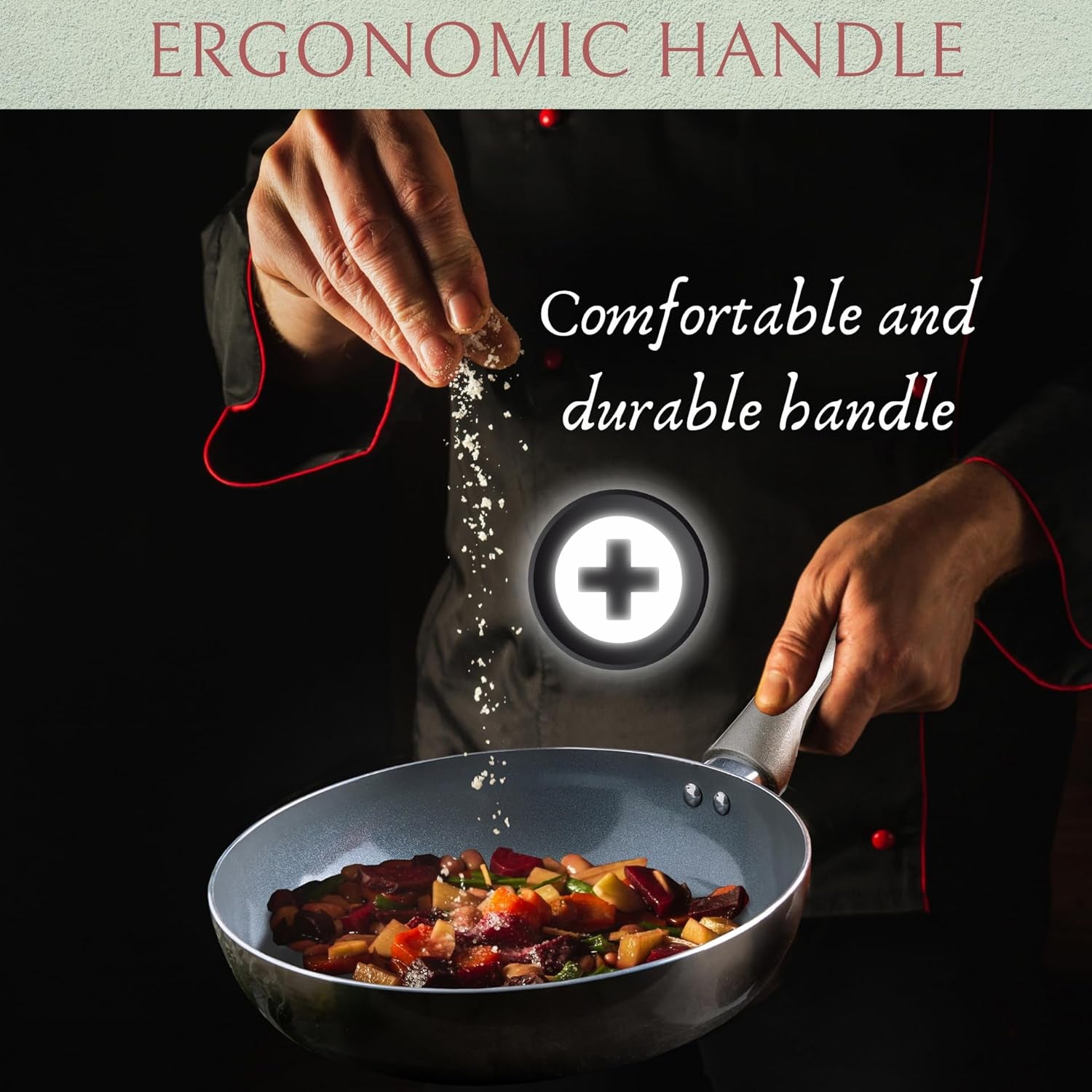 6 Pcs Dark Grey Nonstick Cookware Set, Pots and Pans Set Non Stick with Glass Lid, Induction Cookware, Stay-Cool Handle PTFE/PFOA Kitchen Pots 6-Piece with Frying Pans & Saucepan