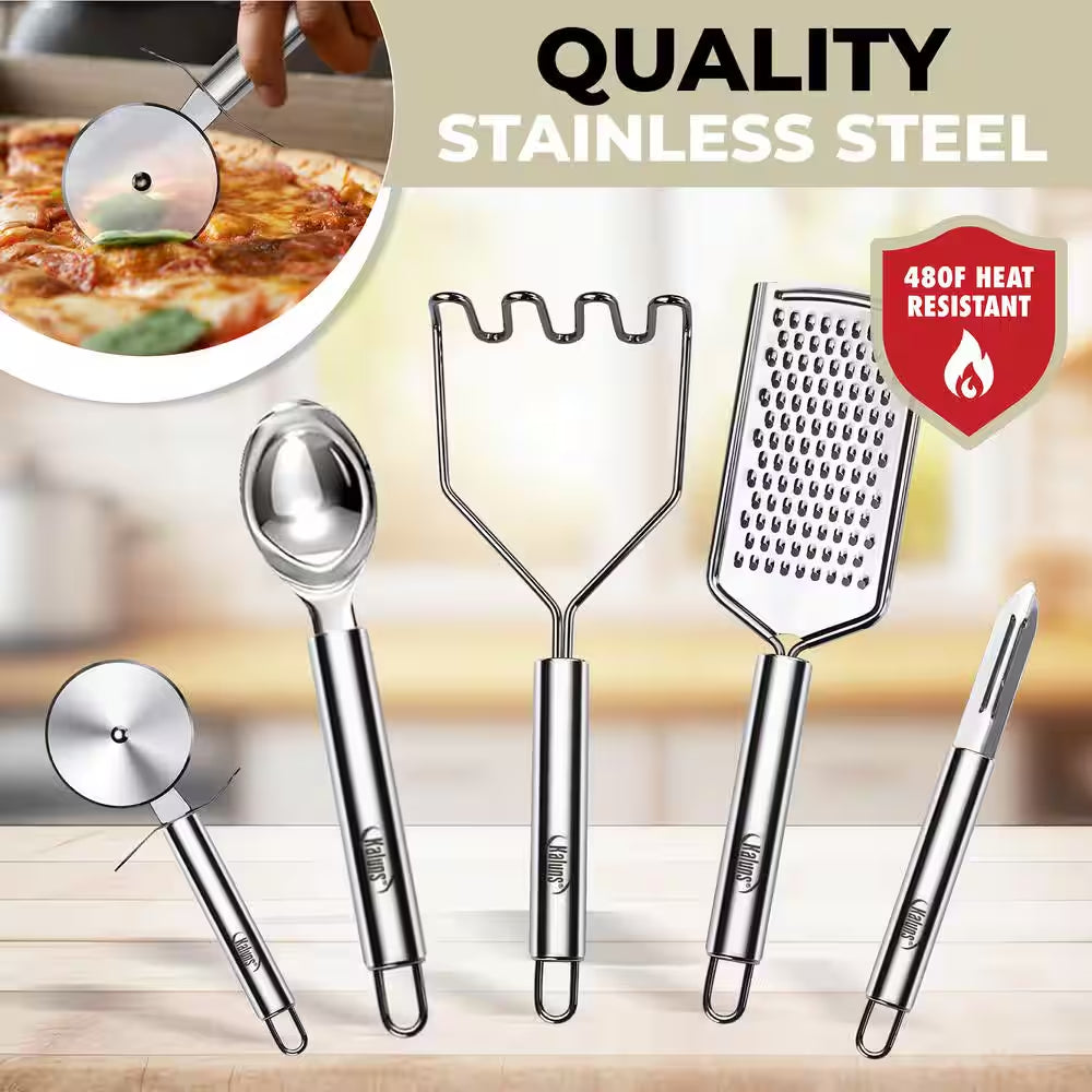 Khaki, 50-Piece Set of Silicone Kitchen Utensils, Complete Kitchen Set, Premium Silicone Cooking Utensils